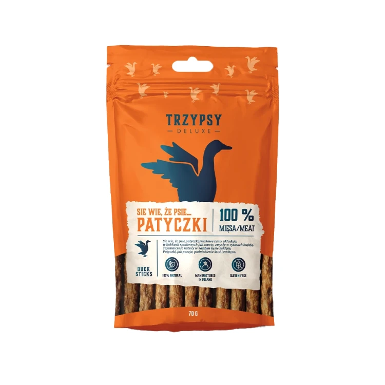 Trzypsy Deluxe Sie wie, że psie Patyczki Kaczka.webp