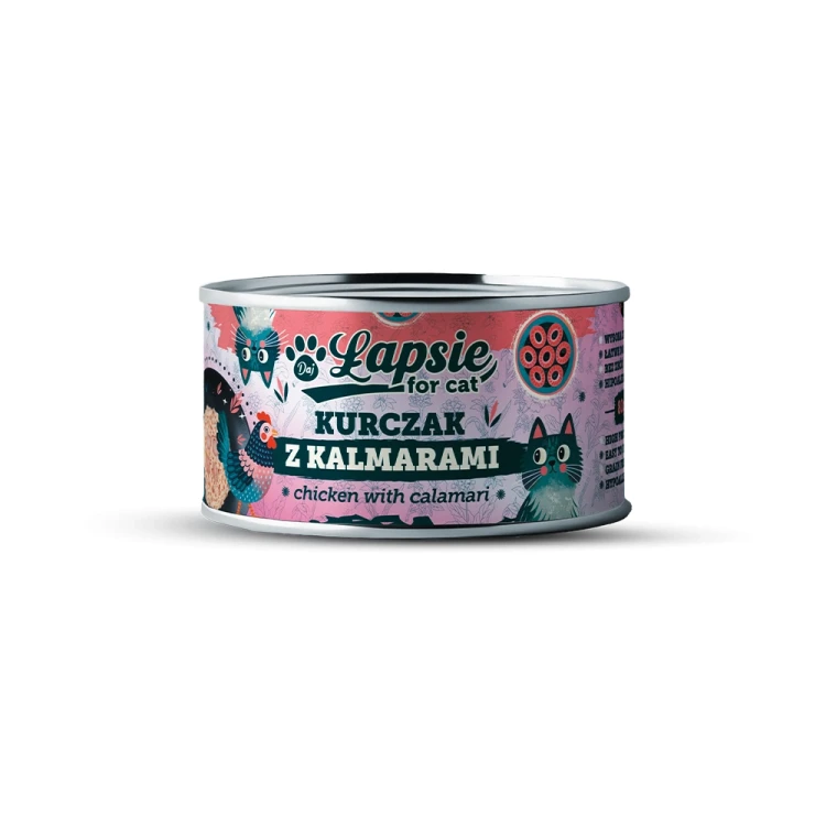 Łapsie for Cat Kurczak z Kalmarami w bulionie puszka.webp