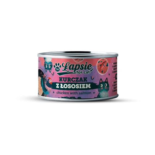 Łapsie for Cat Kurczak z Łososiem w bulionie puszka.webp