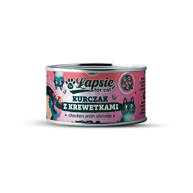 Łapsie for Cat Kurczak z Krewetkami w bulionie puszka.webp