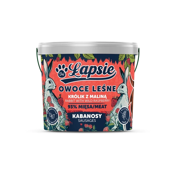 Łapsie Kabanosy Królik z malinami.webp